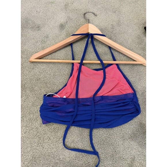 Cape Clique Y2K Blue Pink Halter Mesh Rave Top Medium NEW with Tag - Picture 5 of 5